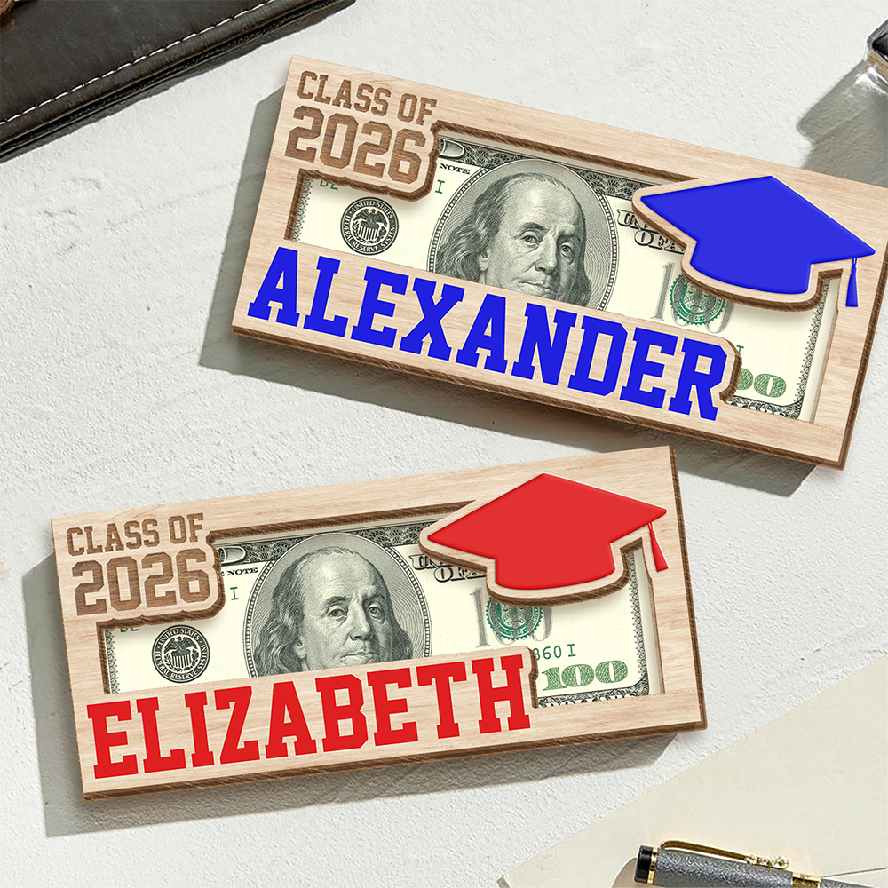 Custom Name Class of 2026 Graduation Wood Money Holder TH10 169095