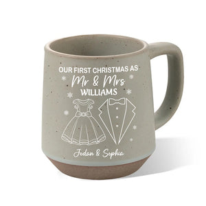 Personalized Gift Here's To Cozy Morning Our First Christmas Printed Pottery Mug For Couple LM32 891945