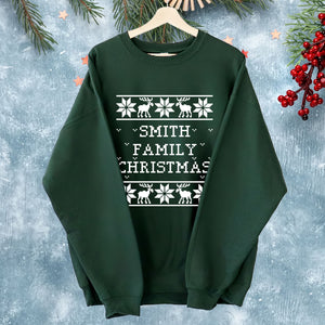 Custom Family Name Christmas Sweatshirt Personalized Gift HO82 893026