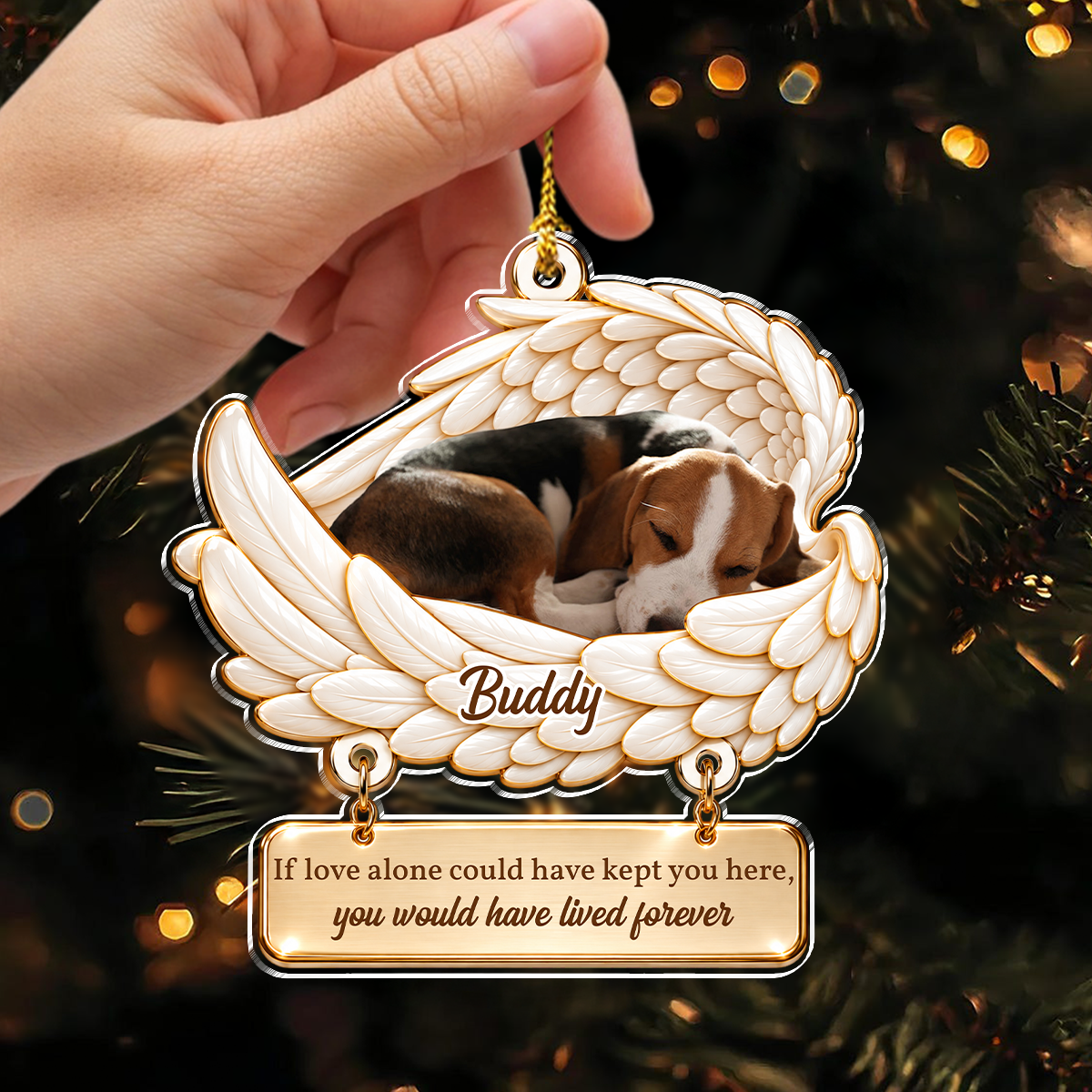 Custom Dog Photo I Loved You Your Whole Life Memorial Acrylic Ornament, Pet Remembrance Keepsake CH07 180744