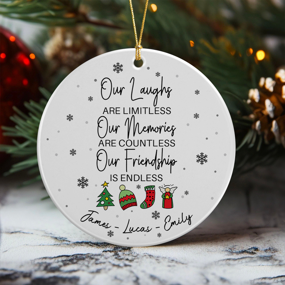 Custom Name Our Memories Are Countless Friendship Ceramic Ornament TH10 171399