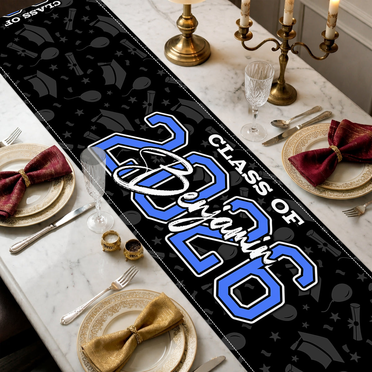 Custom Name Class Of 2026 Graduation Table Runner - Personalized Party Decor CH07 911322