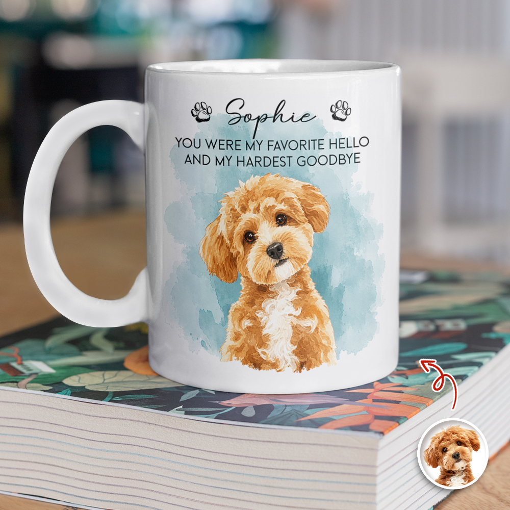 Custom Photo Pet Watercolor White Mug Loss Of Pet Gift CH07 180280
