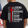 Personalized Legend, Husband since 4th Of July Back Dark Shirt Gifts For Dad, Grandpa HA75 920772