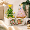 Custom Dog Cat Photo Christmas Wreath Mini Ceramic Pot With Glass Christmas Tree HO82 903626