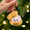 Custom Name Glitter Dumpling Bamboo Steamer Acrylic Ornament, Holiday Keepsake HO82 903730