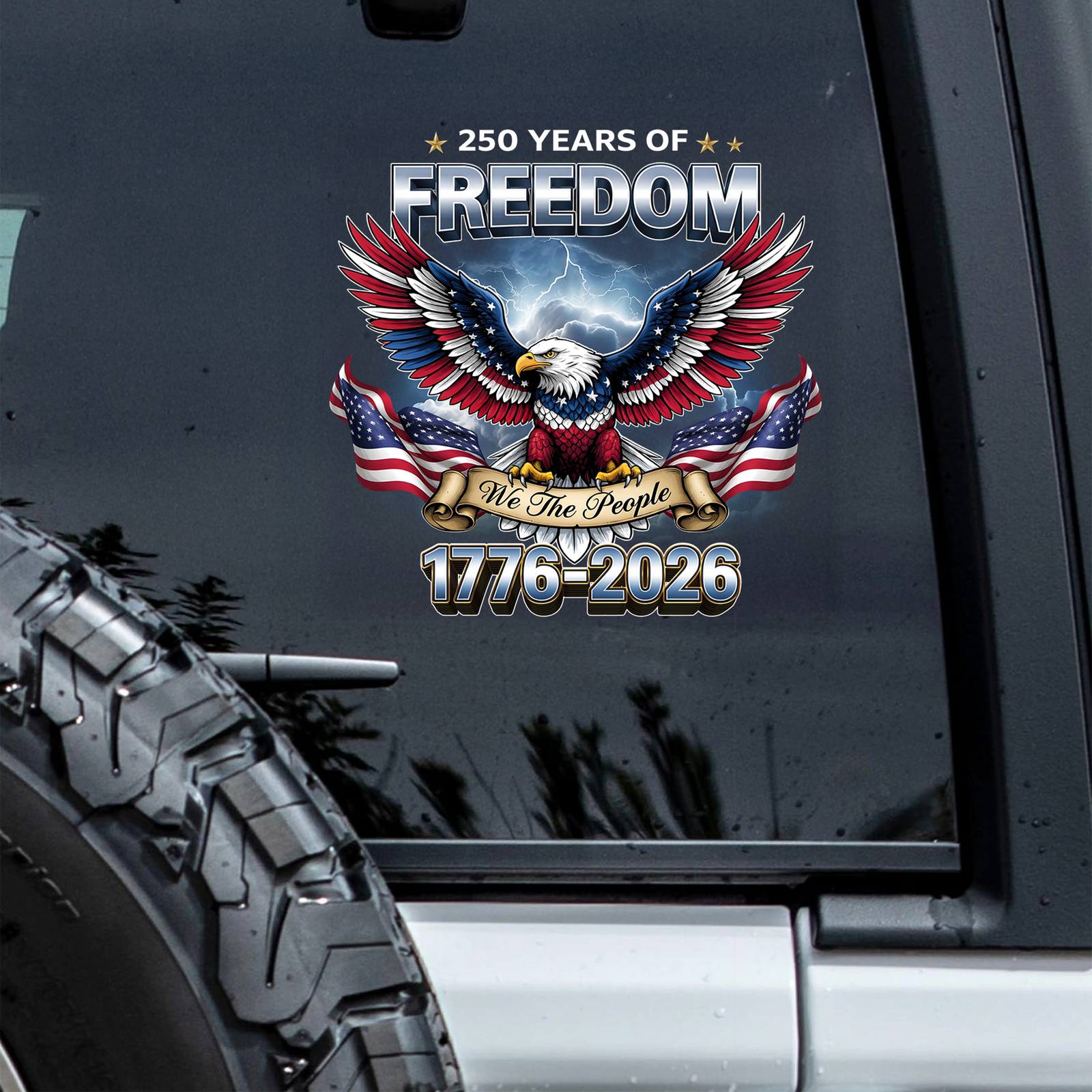 Flag Vintage 250 Years American 1776 2026 250th USA Birthday Car Window Decal Sticker HA75 920176