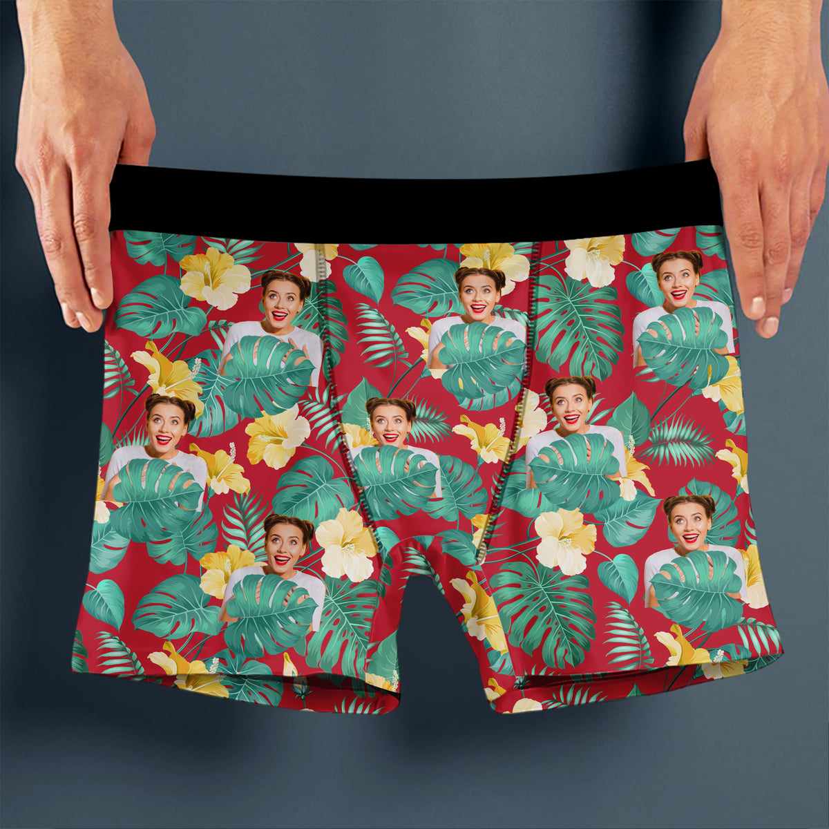 Custom Photo Tropical Floral Boxers - Personalized Gift For Husband, Boyfriend TH10 169705