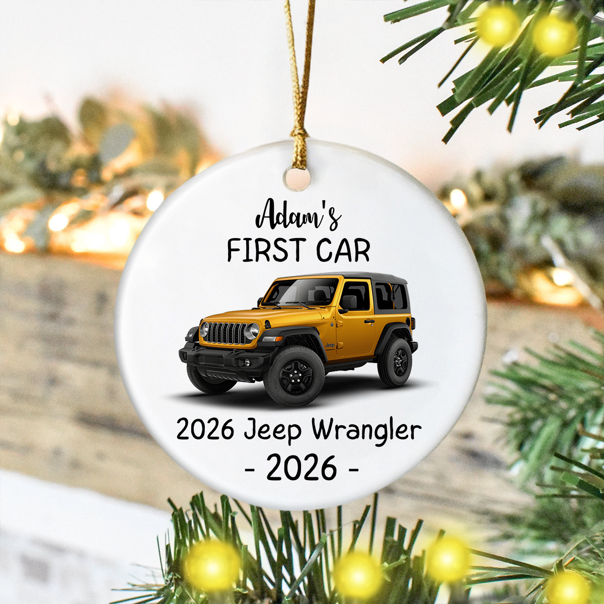 Personalized First Car Christmas Ceramic Ornament Gift For Car Lover TH10 171075