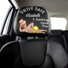 Custom Funny Photo Couple Drive Safe I Freaking Love You - Personalized Car Headrest Covers CH07 910090