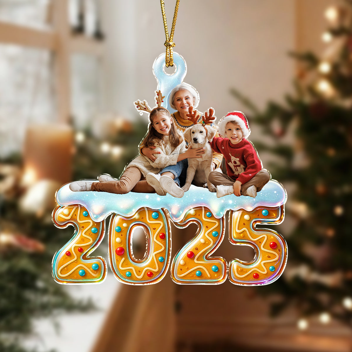 Custom Family Photo Acrylic Ornament Christmas Gifts HA75 897918