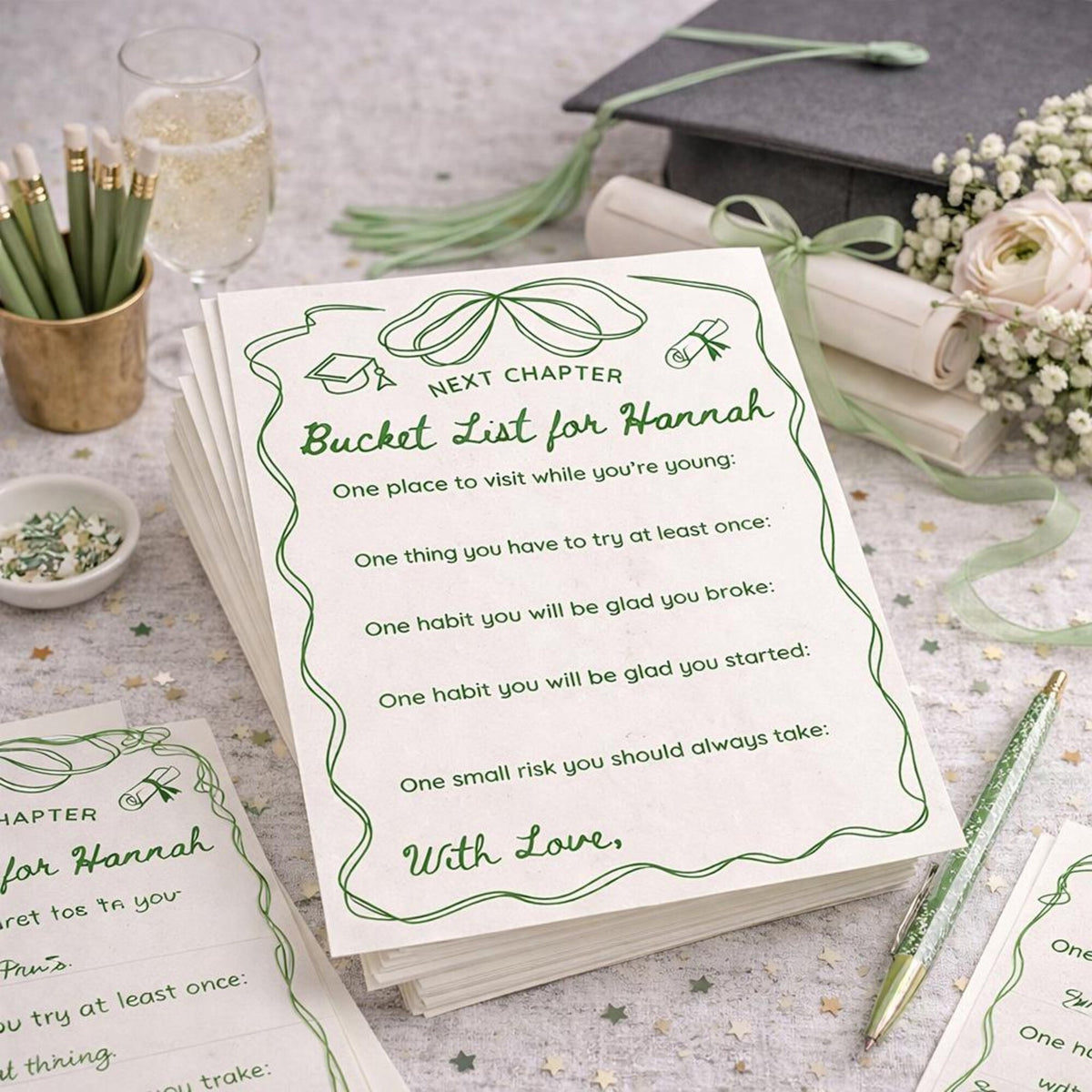 Graduation Wishes Cards for Girls - Bucket List Cards HO82 902232