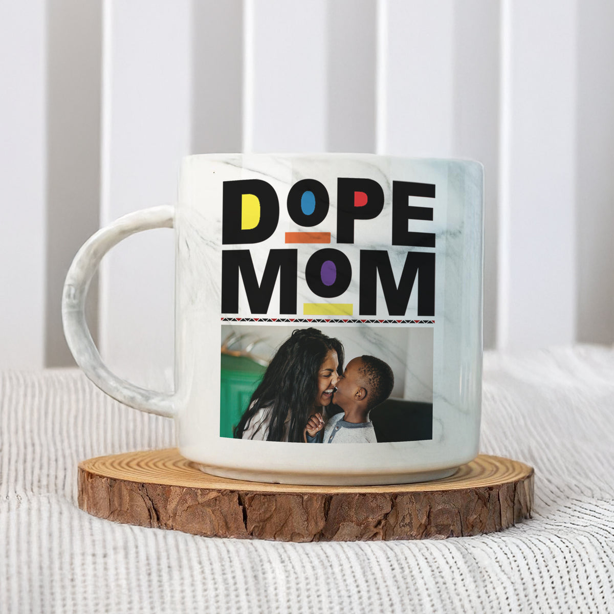 Custom Photo Dope Black Mom Marble Mug Mother's Day Gift CH07 895490