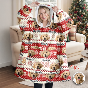 Custom Photo Have A Pawsome Christmas - Dog & Cat Hoodie Blanket HA75 898294