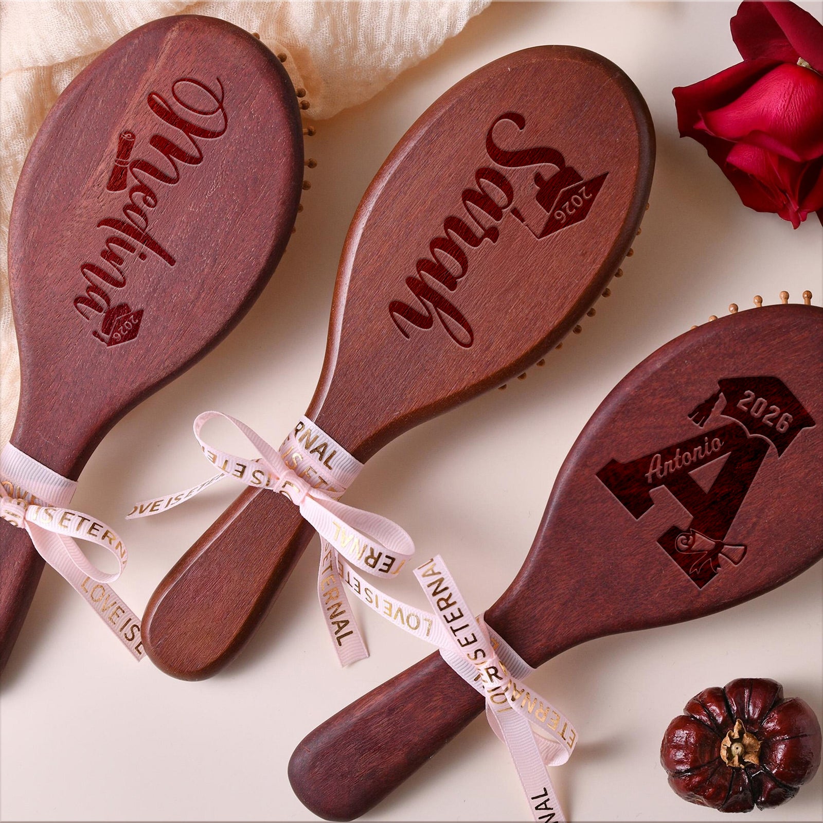 Personalized Graduation Gift Engraved Bamboo Comb Gift For Family, Lover LM32 897535