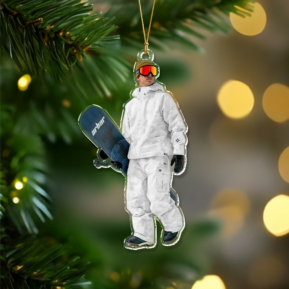 Custom Photo Skiing Acrylic Ornament, Personalized Ski Lover Christmas Gift TH10 170835