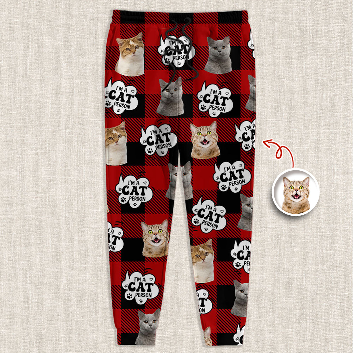 Custom Photo I'm A Cat Person Personalized Sweatpants Gift For Cat Lovers HO82 894392