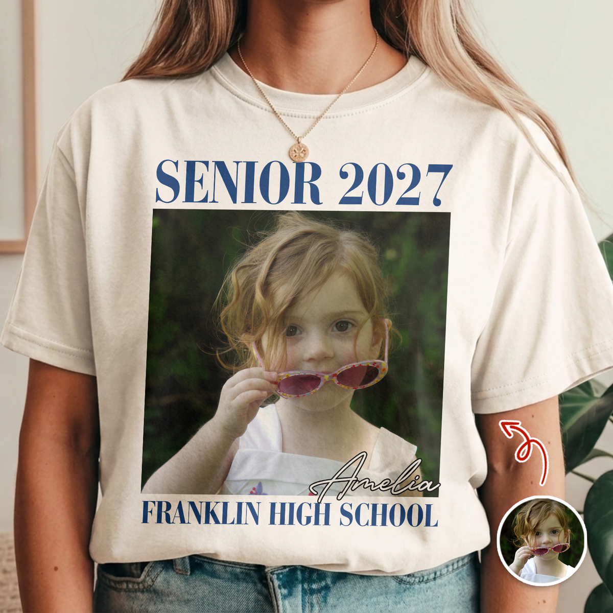 Custom Photo And School Name Senior 2027 Comfort Shirt TH10 170649