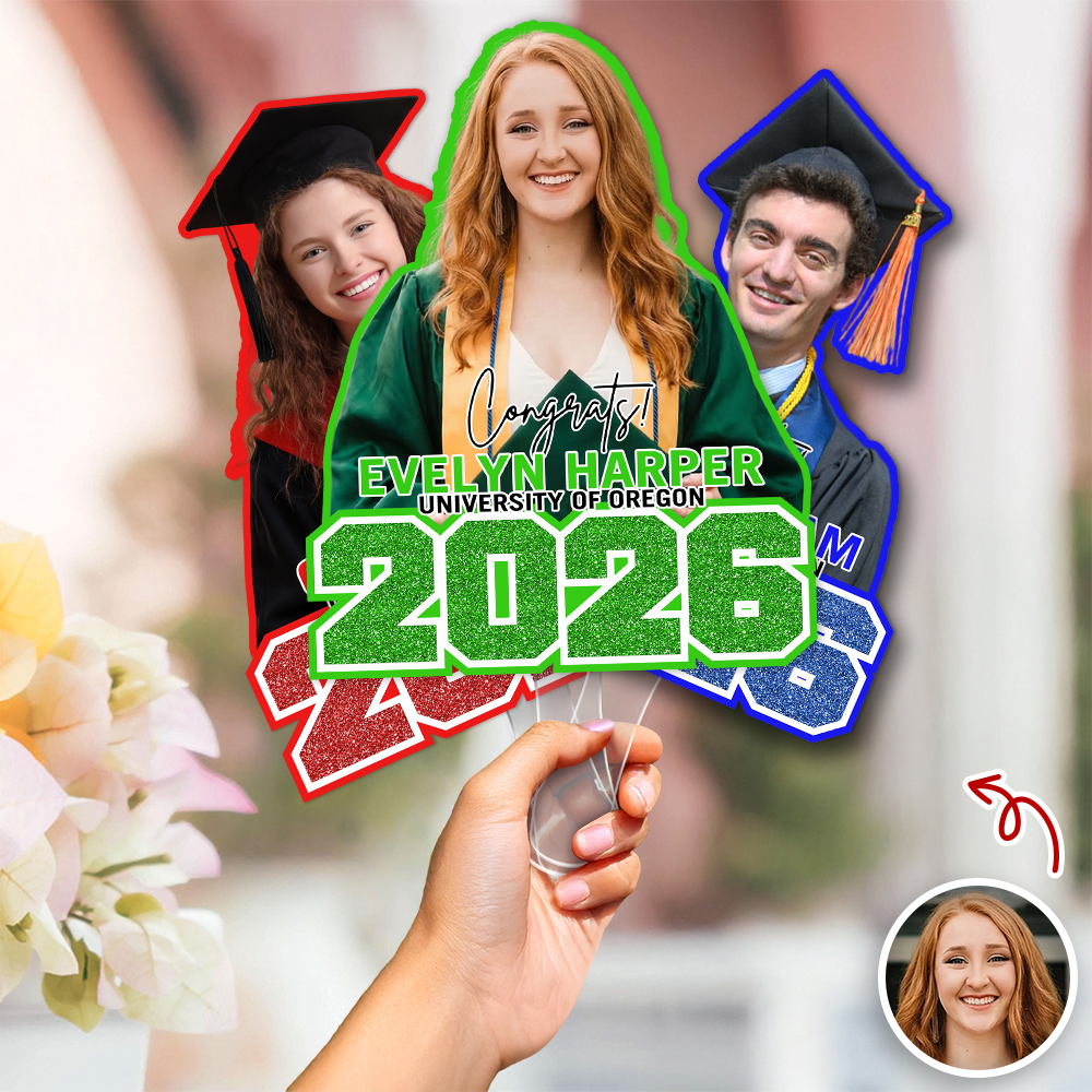 Custom Photo Class Of 2026 Graduation Face Fan For Party Favors HO82 902220