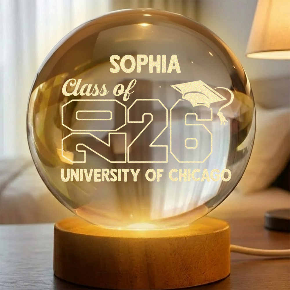 Personalized Graduate Class Of 2026 Engraved Crystal Ball LED Night Light LM32 899677