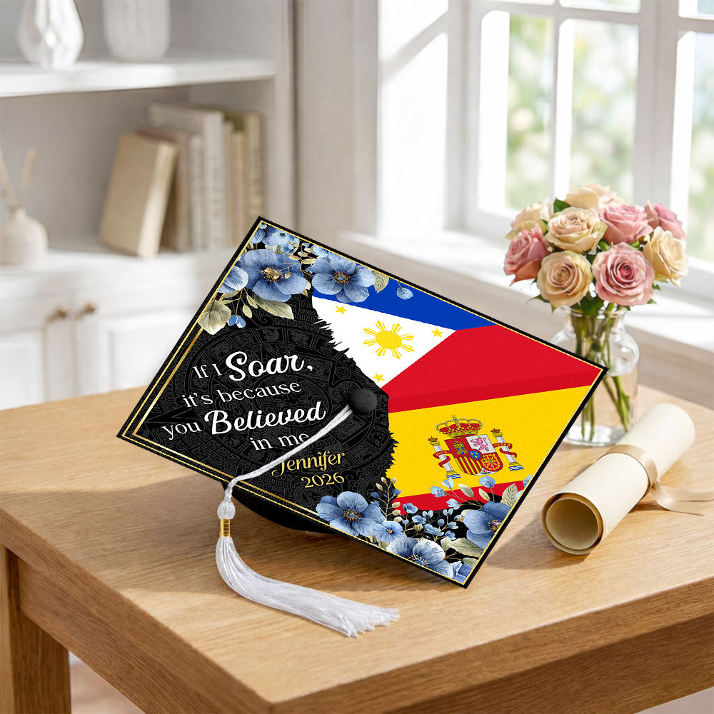 Custom Name Class Of 2026 I Believed I Could So I Did - National Graduation Cap Topper LM32 899265