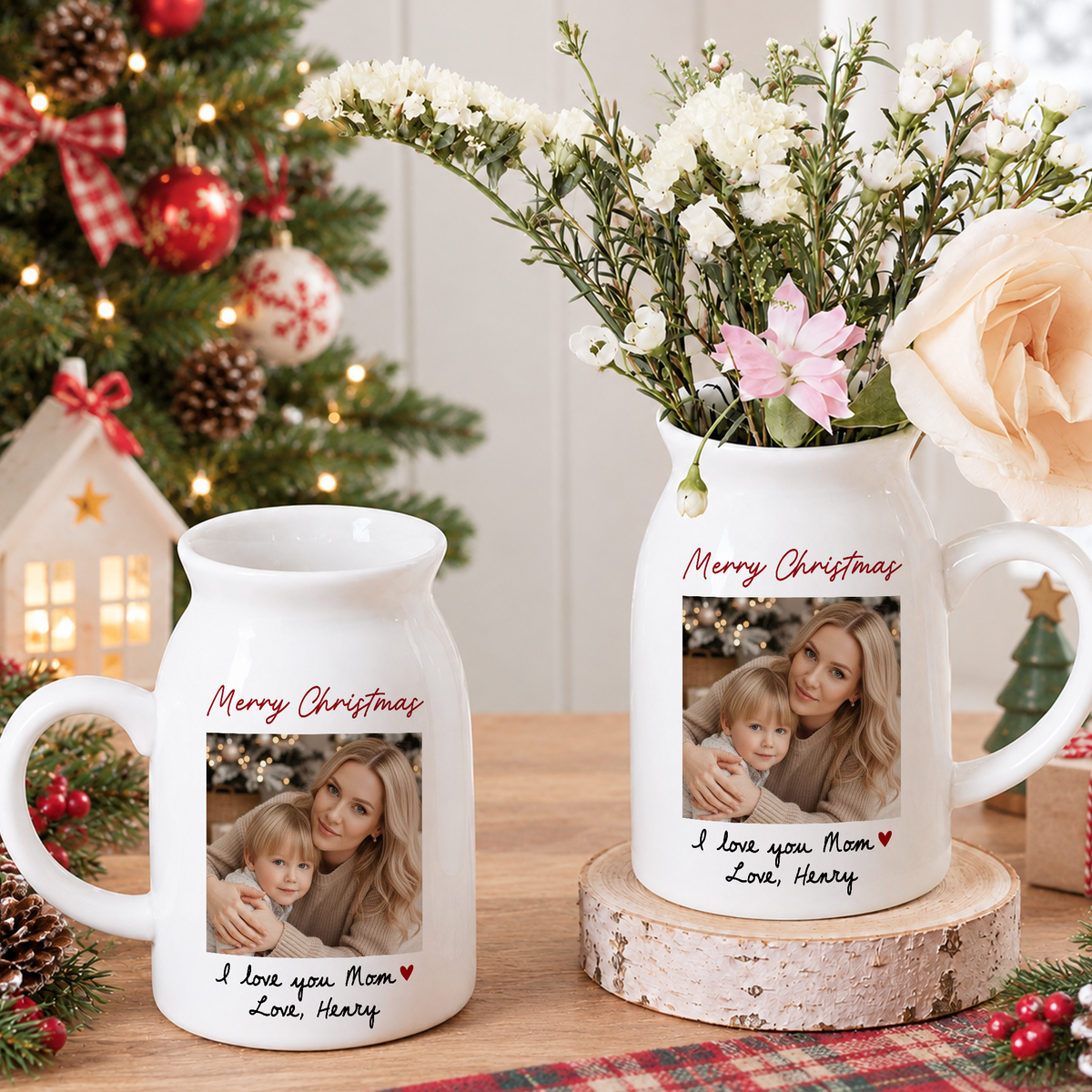 Custom Photo I Love You Mom Flower Vase Christmas Gift LM32 670045