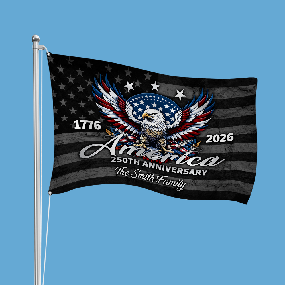 Personalized Family Name America 250th Anniversary Banner House Flag HA75 920918