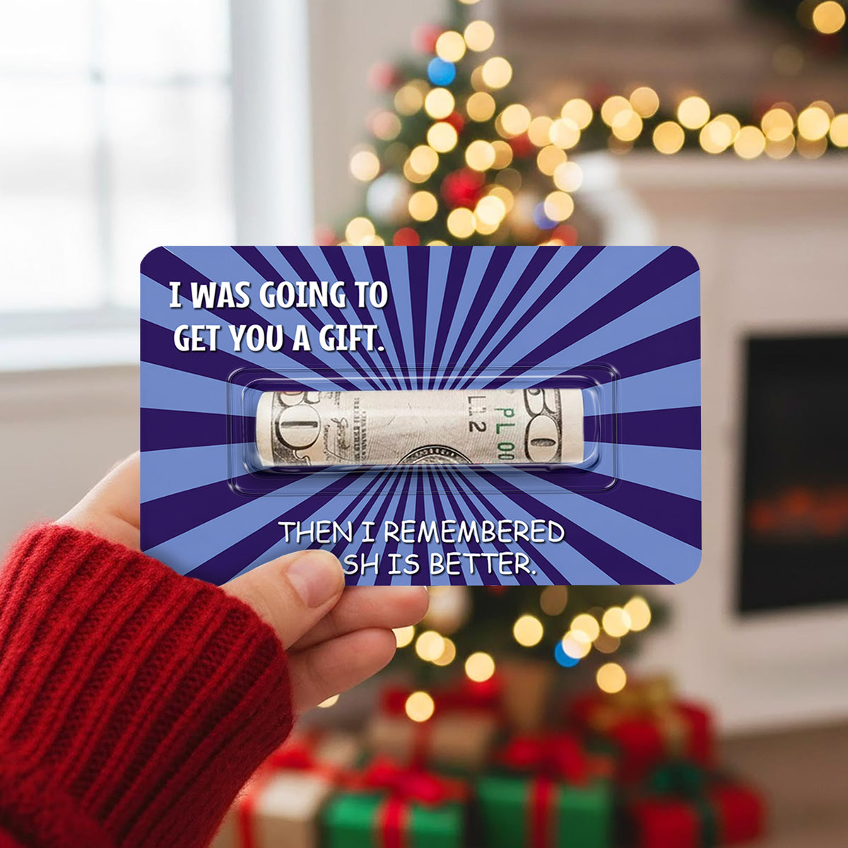 Personalized Funny Christmas Money Holder Card, Holiday Cash Gift For Family , Best Friends CH07 180484