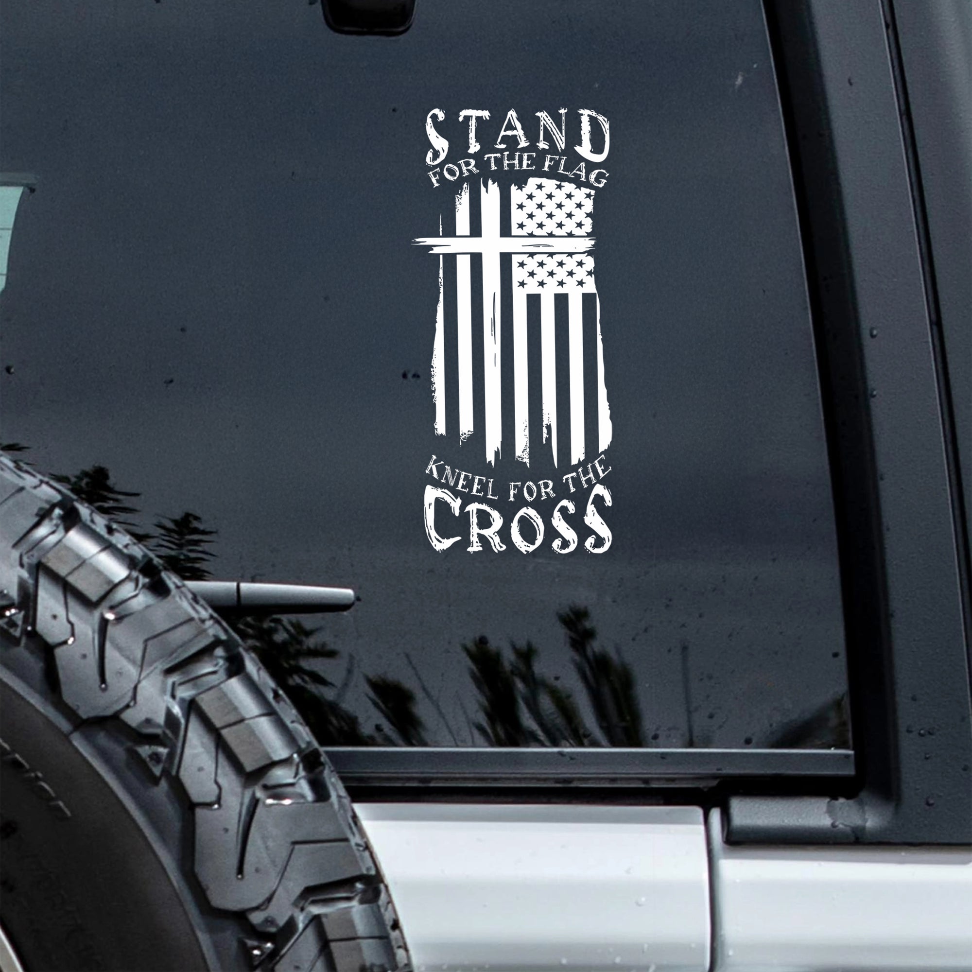 Stand for The Flag Kneel for The Cross Car Window Decal Sticker LM32 897351