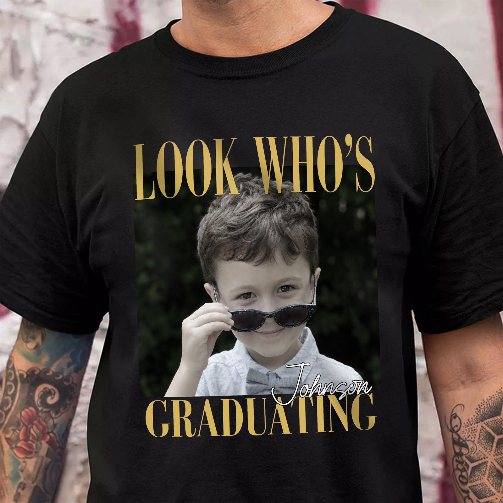 Custom Photo Look Who's Graduating Dark Shirt - Personalized Senior Gift LM32 669613