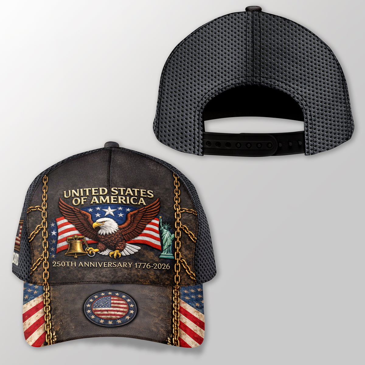 Custom Name USA 250th Anniversary Classic Cap 1776–2026 American Eagle Cap, Patriotic Gift CH07 899876