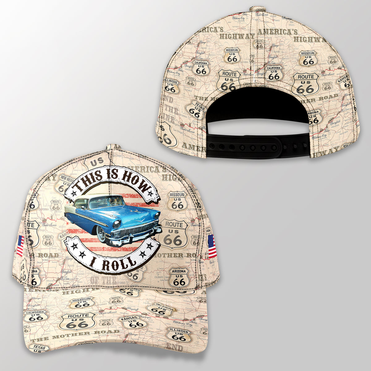 This Is How I Roll - Custom Vehicle Photo Upload Car Route 66 Classic Cap CH07 896384