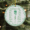 God Says You Are Christian Toile De Jouy Style - Personalized Ceramic Ornament HA75 897158