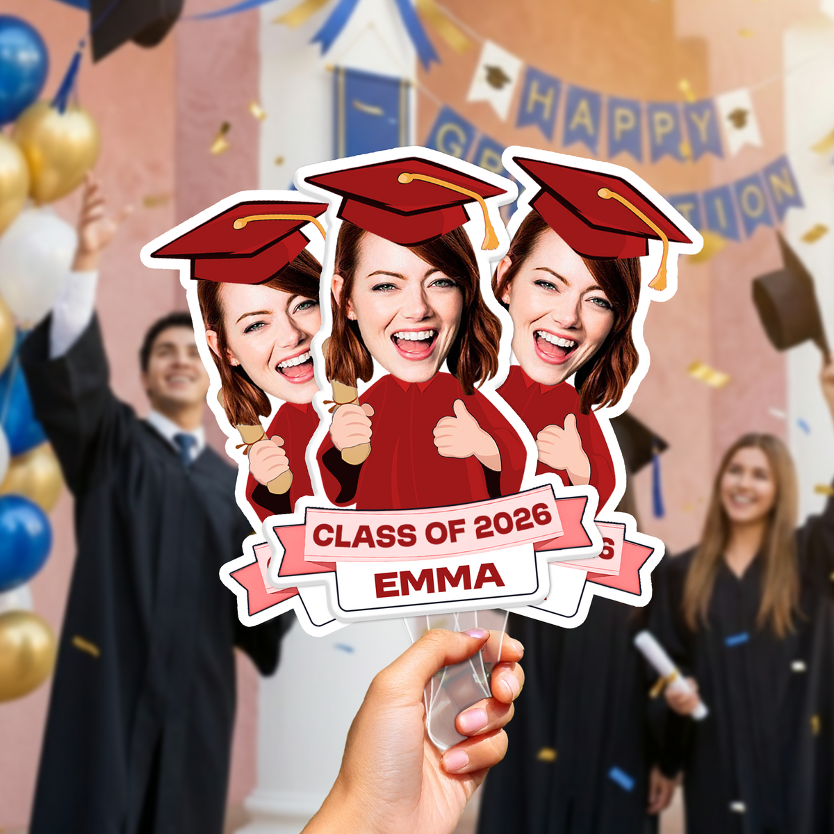 Custom Funny Face Class Of 2026 Graduation Face Fan Gift HA75 898604