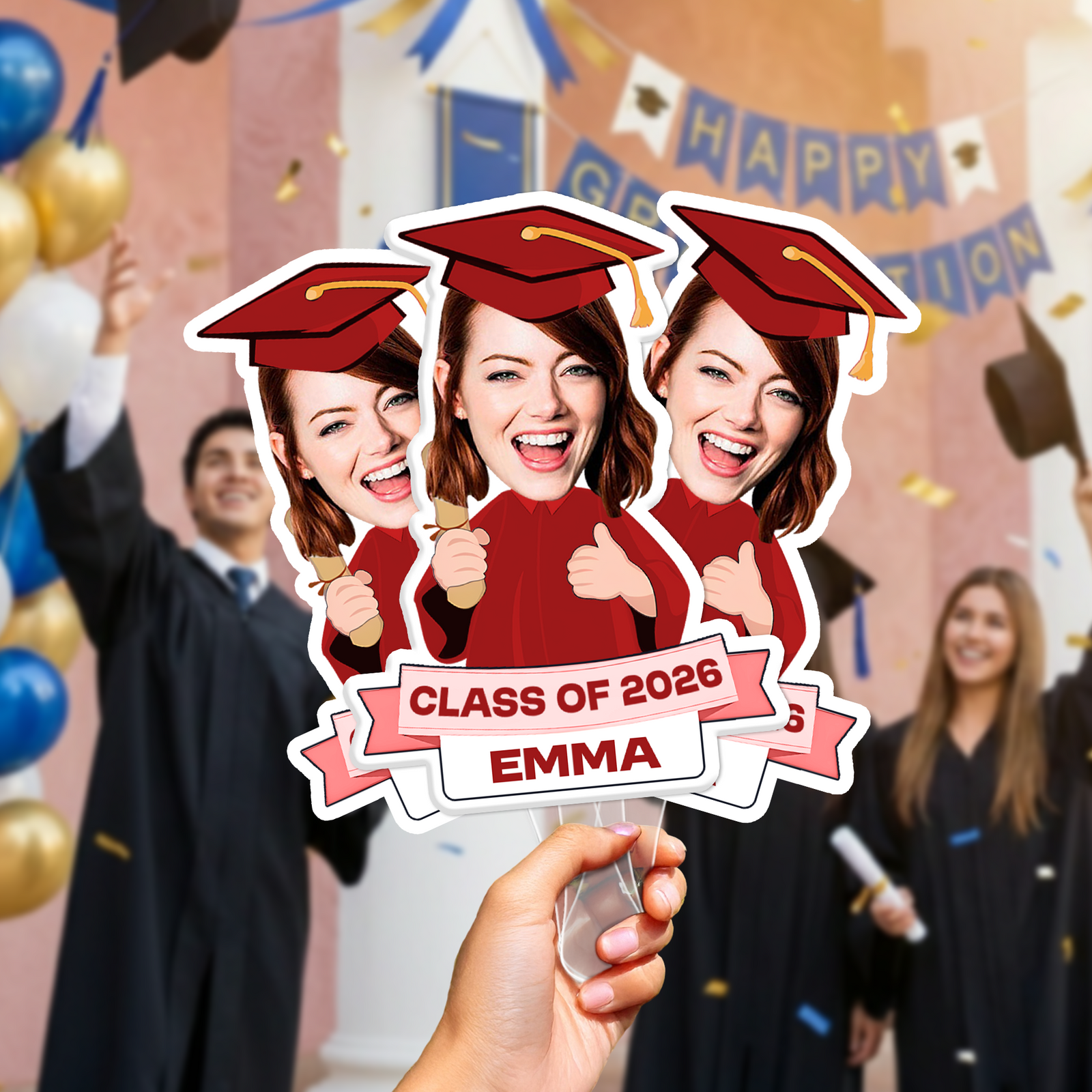 Custom Funny Face Class Of 2026 Graduation Face Fan Gift HA75 898604