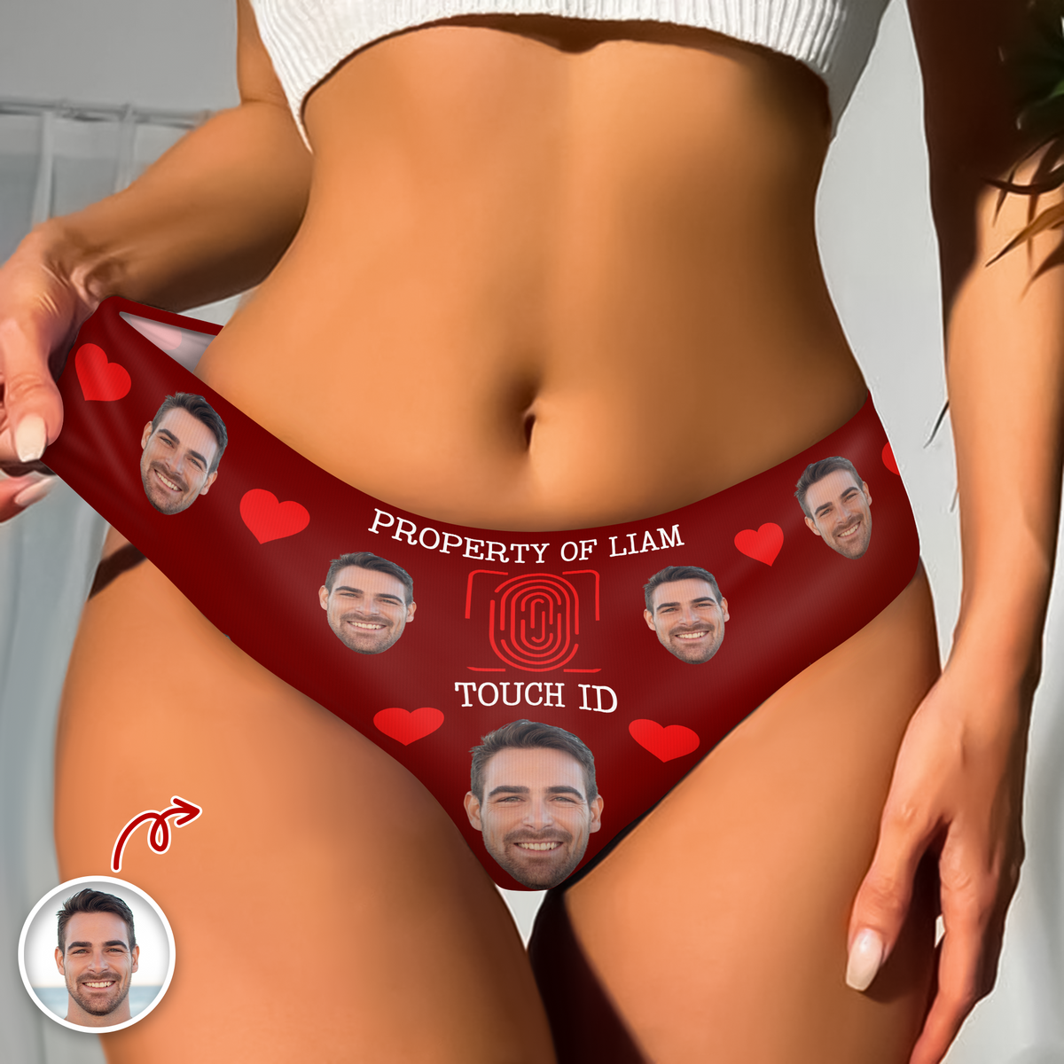 Property Of Husband Boyfriend Photo Personalized Funny Face Underwear for Women CH07 910136