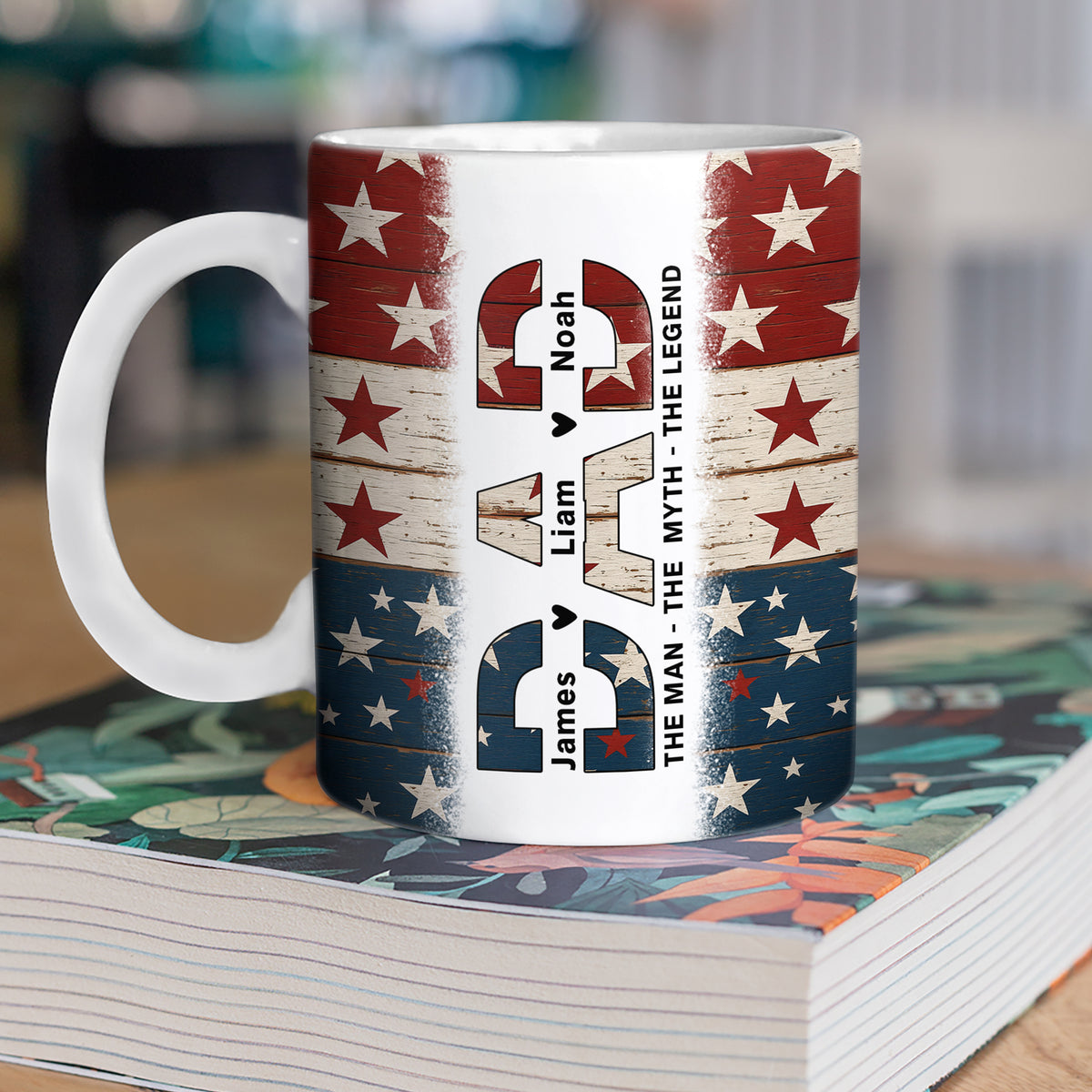 Dad The Man The Myth The Legend - Personalized Mug For America Dad Grandpa CH07 895990