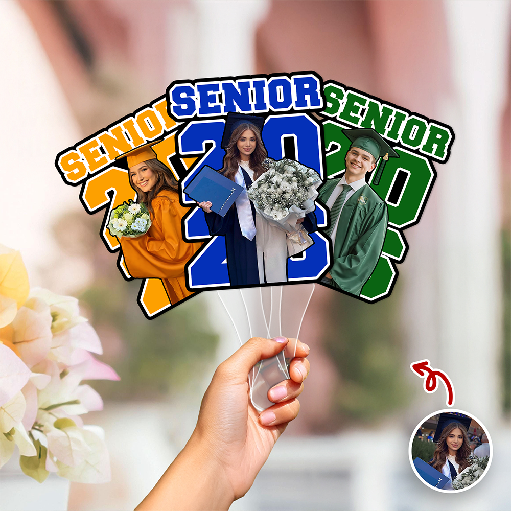 Custom Photo Senior 2026 Face Fan – Personalized Graduation Party Fan LM32 899455