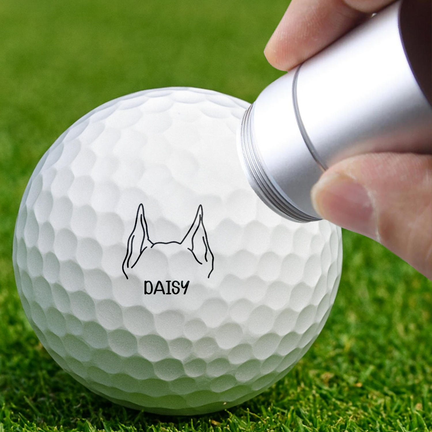 Dog Ears Line Art With Custom Name - Personalized Golf Ball Stamp Box HA75 921972