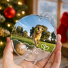 Custom Dog Photo And Name Keepsake Memorial Christmas Glass Ornament For Pet Lovers CH07 180716