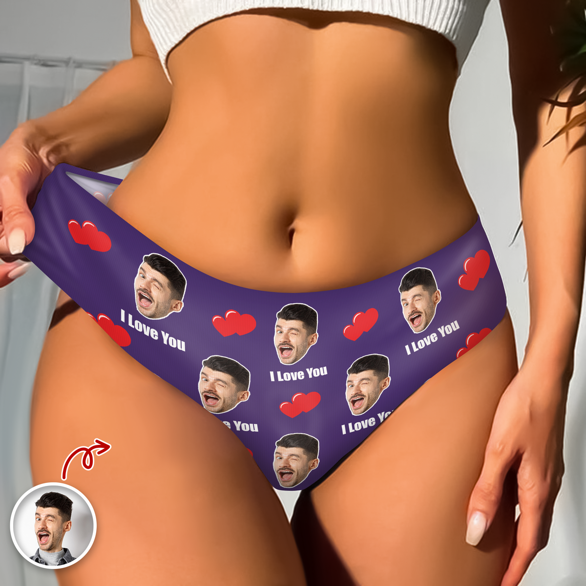 Custom Photo I Love You Underwear For Women Funny Valentine Gift CH07 910098