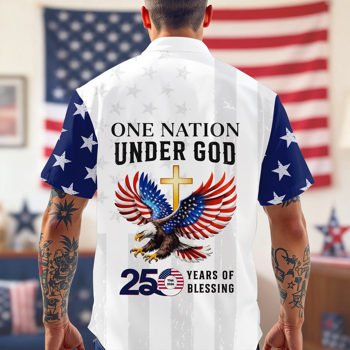 Personalized One Nation Under God America 250th 1776-2026 Hawaii Shirt LM32 899609