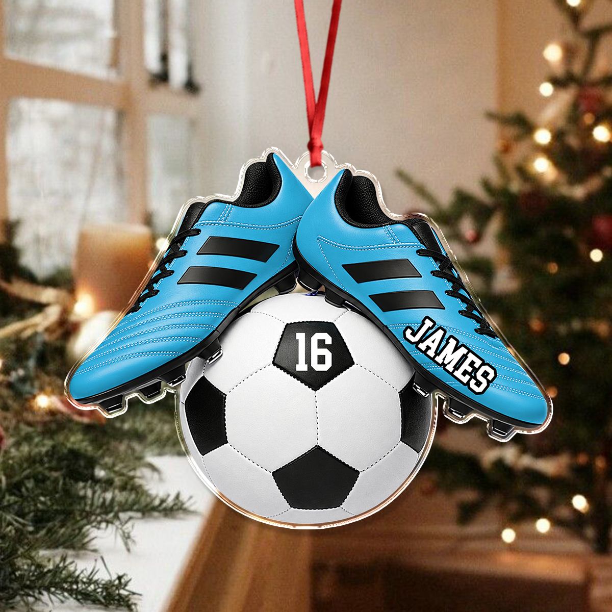 Personalized Soccer Acrylic Ornament, Christmas Tree Decoration for Soccer Players and Fans HA75 919380