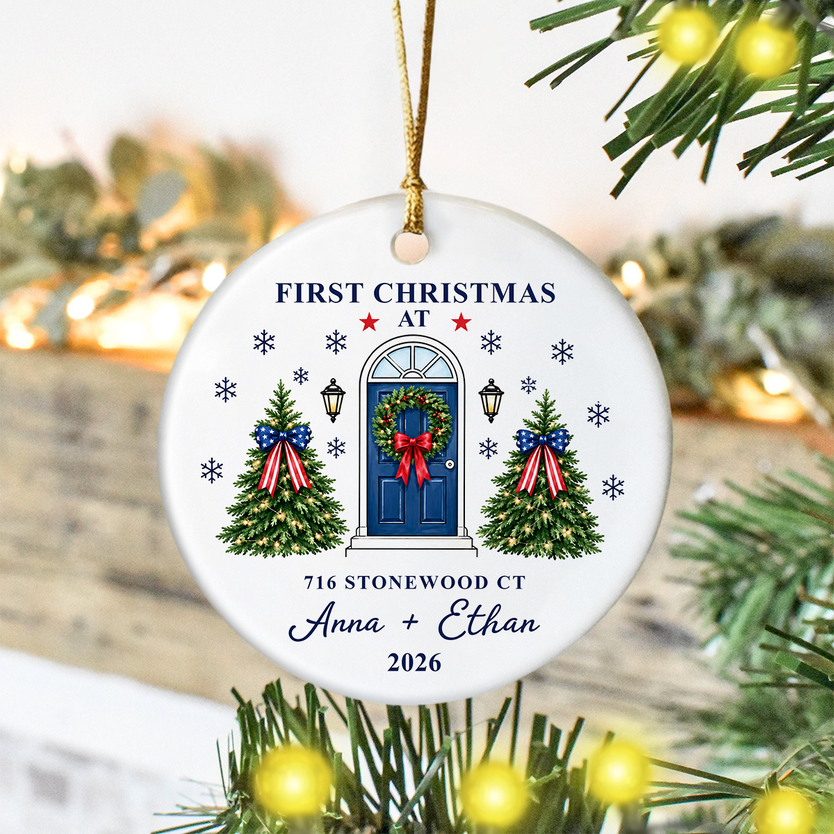 Personalized First Christmas At New Home Christmas Ceramic Ornament HA75 919272