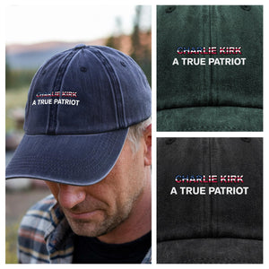RIP American Charlie Kirk - A True Patriot Washed Denim Baseball Cap LM32 65567
