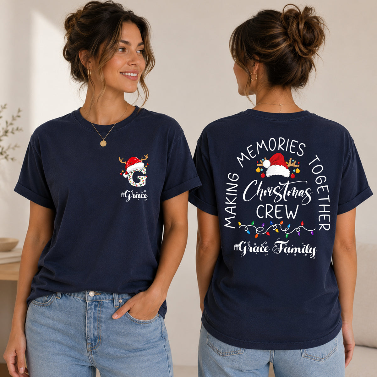 Custom Family Christmas Front & Back Comfort Shirt HA75 920110
