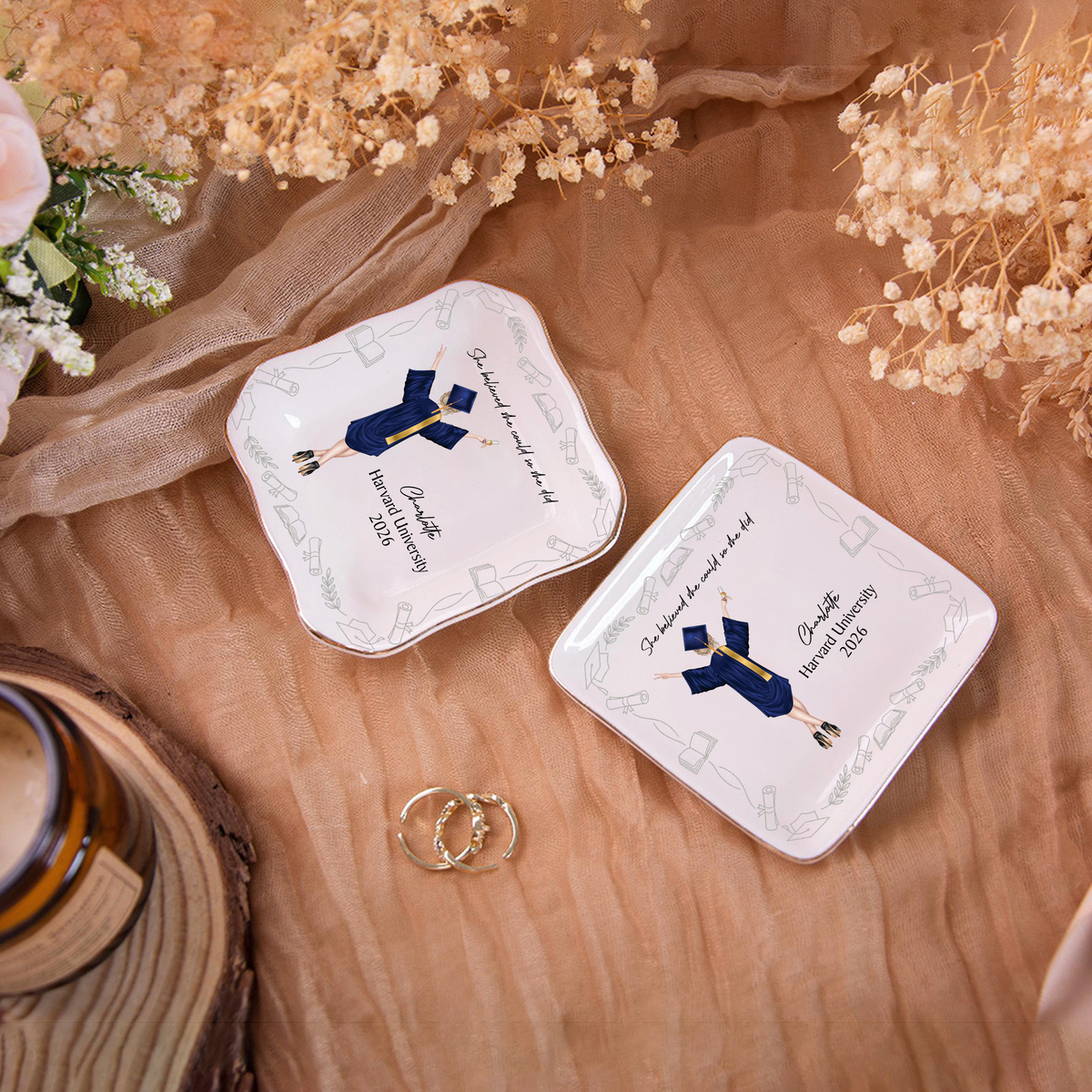 Personalized A Sweet Ending To A New Beginning Jewelry Dish Gift For Graduates LM32 899189