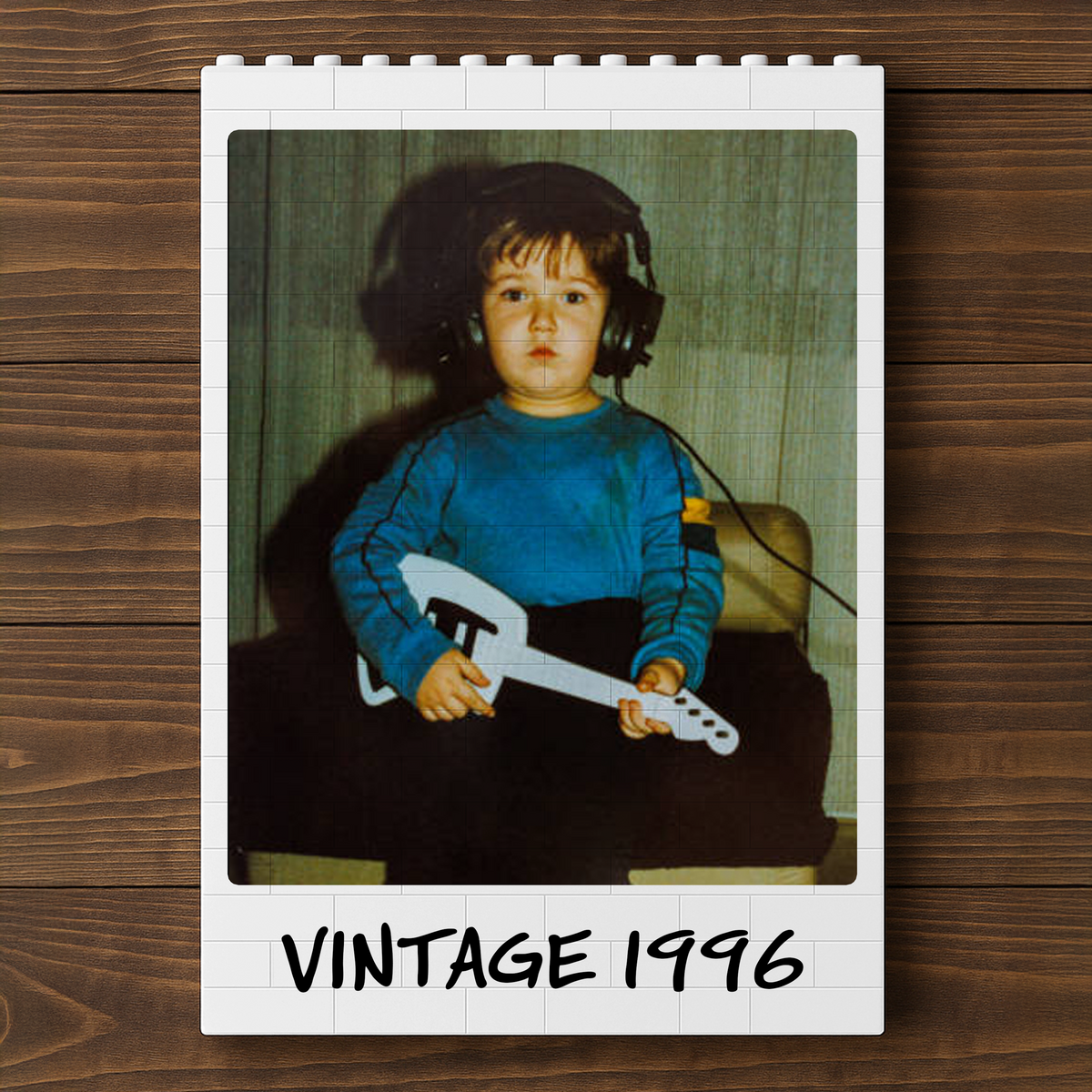 Custom Photo Vintage Building Brick Block - Personalized Birthday Gift HA75 921504