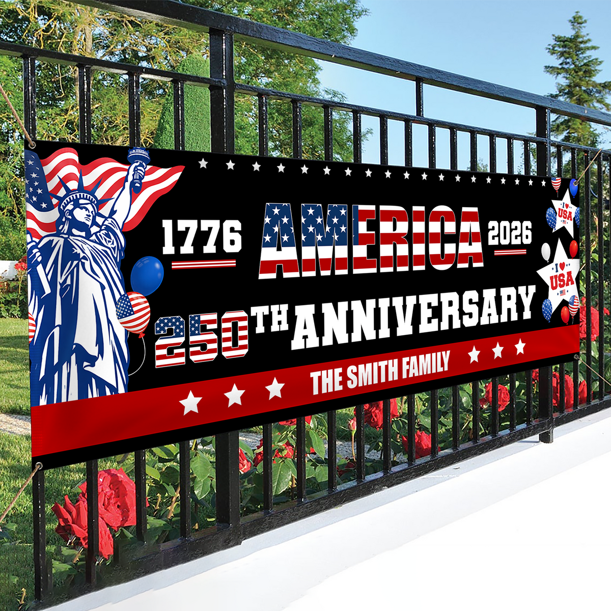 Custom Family Name America 1776-2026 250th Anniversary Banner HA75 920902