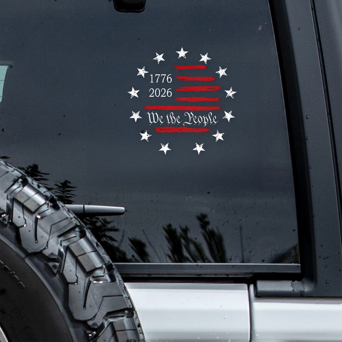 Patriot We The People American Flag 250th Anniversary 1776-2026 Car Window Decal Sticker HO82 901472